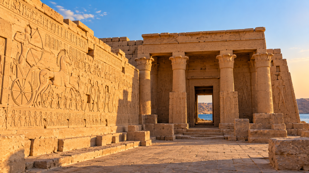 Doorway of Beit el-Wali, a small sandstone temple near Kalabsha Temple