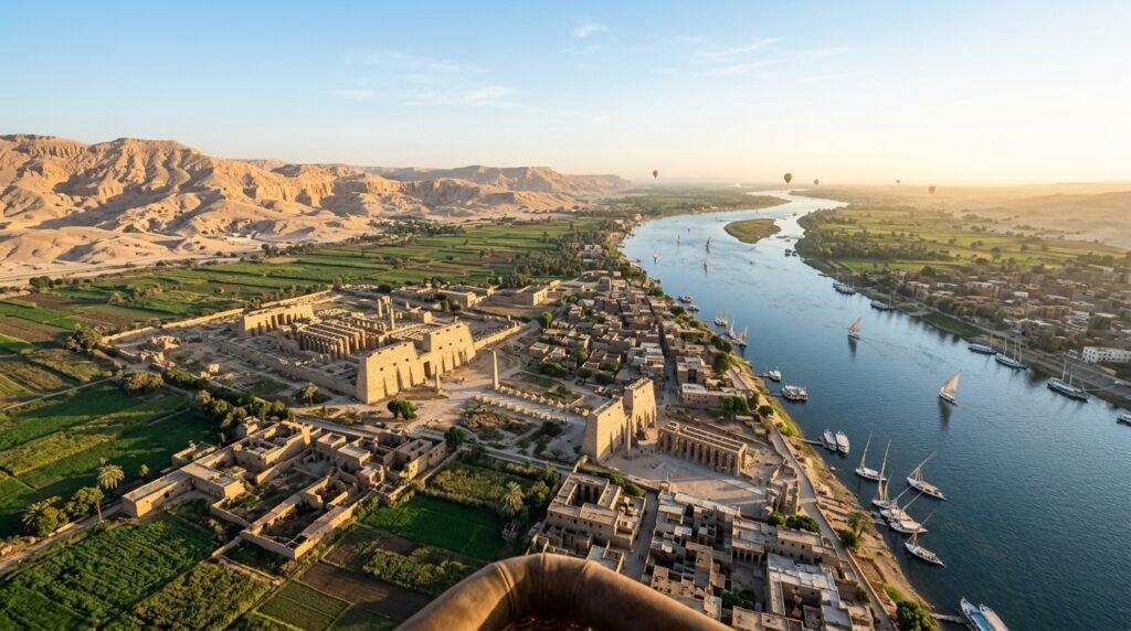 Ancient Thebes and Nile views from above