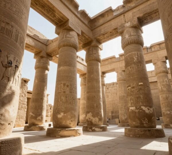 Papyrus columns inside the Roman-period Kiosk of Qertassi