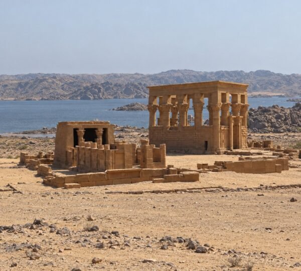 Temple of Derr beside Lake Nasser at New Amada