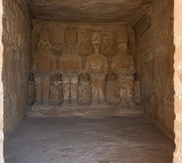Sanctuary of the Temple of Derr with cult statues cut into the rock