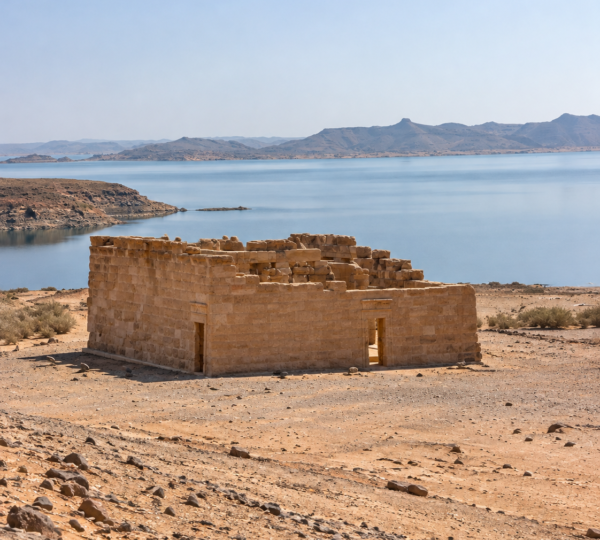 Temple of Amada on the shore of Lake Nasser in Lower Nubia